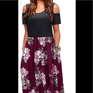 Maxi cold shoulder dress